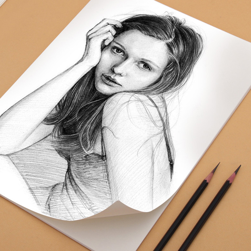 8k素描纸4k画画纸 美术生专用考试180g细纹素描纸 考试素描纸180g