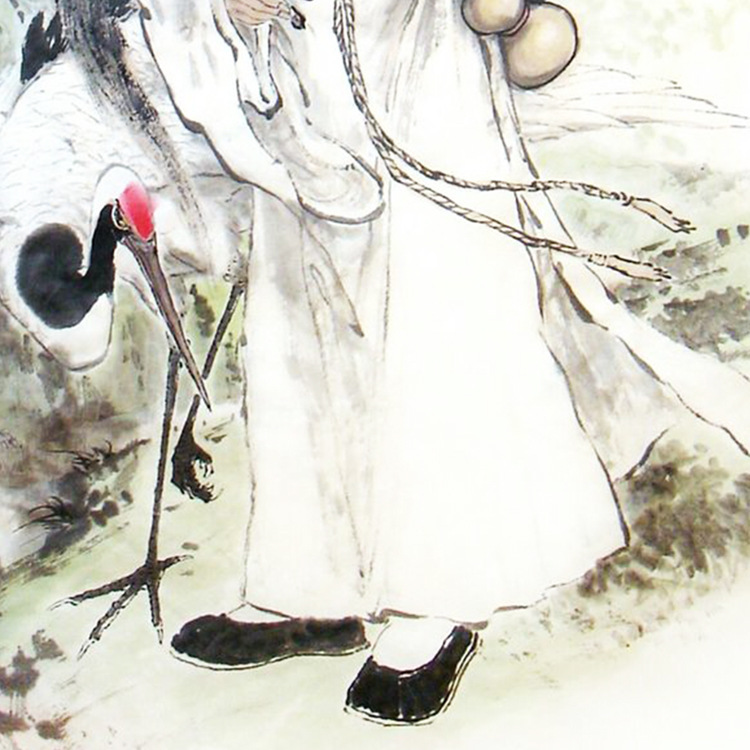 吕洞宾画像道教纯阳祖师挂画吕祖全真派神像画八仙过海丝绸卷轴画