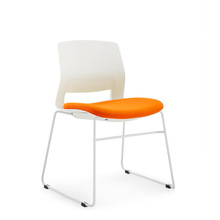职员会议椅实心钢架 电脑椅接待洽谈椅 培训椅白色简约办公椅