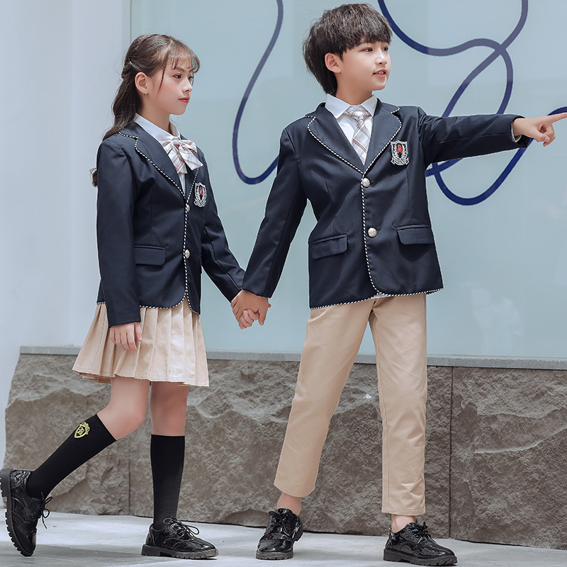 校服班服学生装小学生表演服西服套装幼儿园园服春秋英伦套装