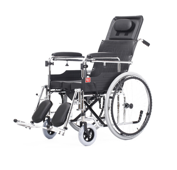 鱼跃轮椅h009b带坐便器残疾人折叠轻便小老人手推代步车老年人