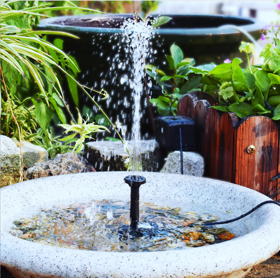 6v2w插地式太阳能喷泉太阳能直流小水泵户外水池假山喷泉水景水泵