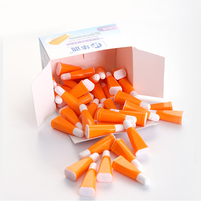 华鸿一次性使用末梢采血针28g无菌50支家用测血糖针采血器卡针