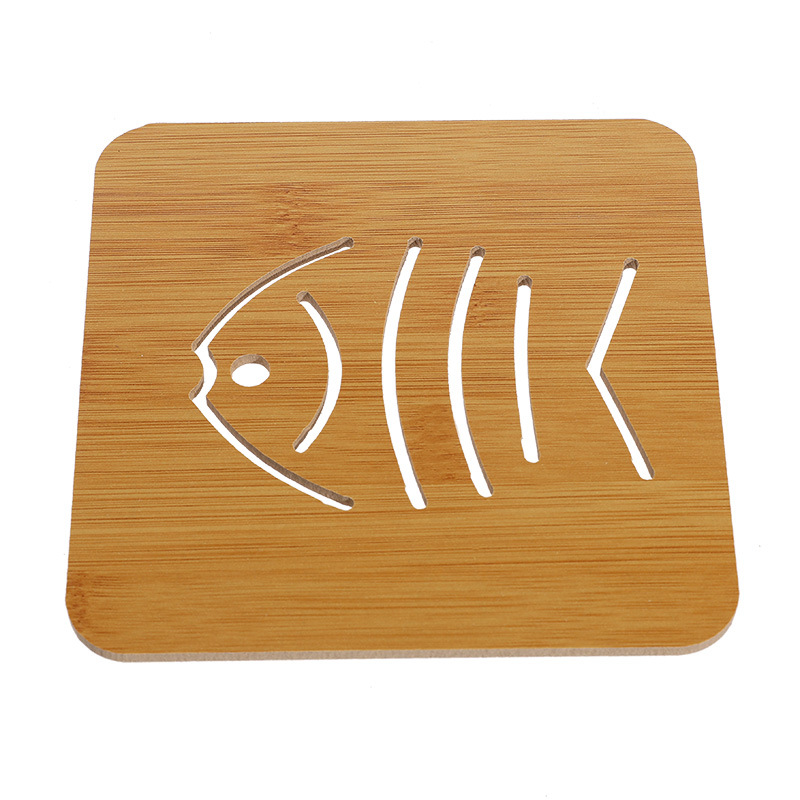 Home Wooden Cartoon Insulation Mat Table Mat Non-Slip Pot Mat Creative Cute Mat Tea Cup Mat Bowl Mat Coaster