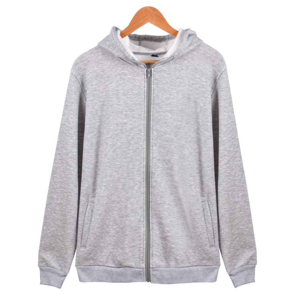 纯色拉链卫衣 厂家直销批发货源连帽外套加绒男装卫衣 支持定制