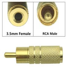 金属镀金AV转接头RCA公转3.5mm母音频转换插头莲花公转3.5母