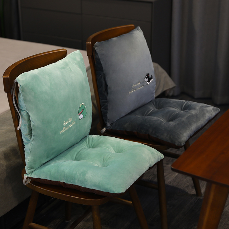 坐垫办公室座椅垫学生连体靠背垫子久坐电脑椅子靠垫一体靠枕腰靠