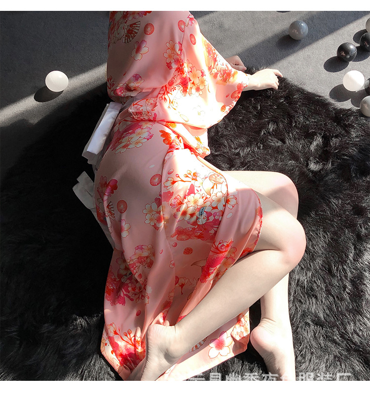 林林婷情趣内衣日系和服女长款猫女情趣睡衣诱惑女士雪纺1143