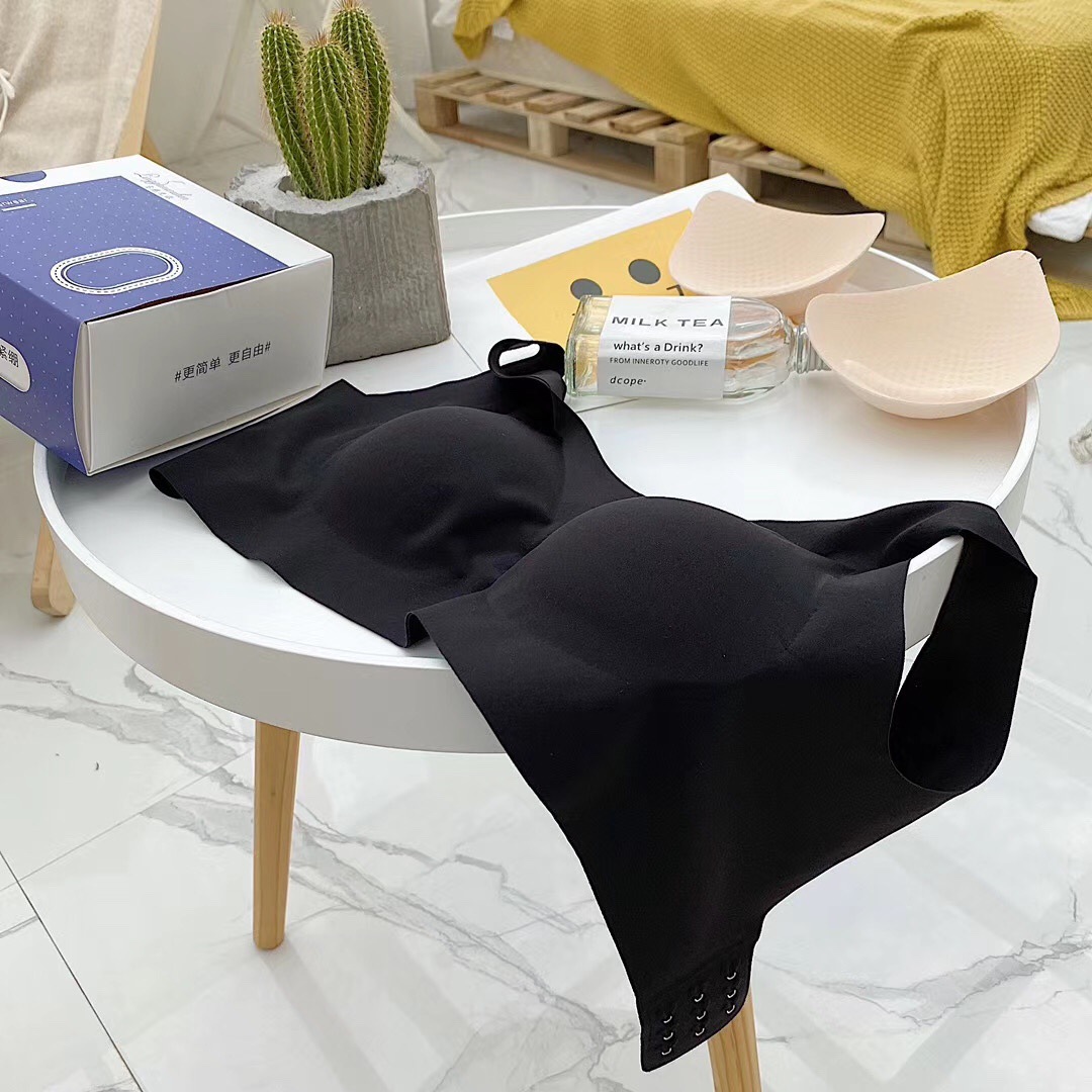 0零感无痕内衣女士一片式舒适运动睡眠文胸盒装