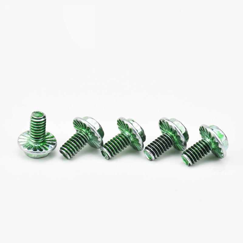 厂家供应外六角带介地线螺钉 绿色螺丝 灯饰螺丝带垫机丝m3m4