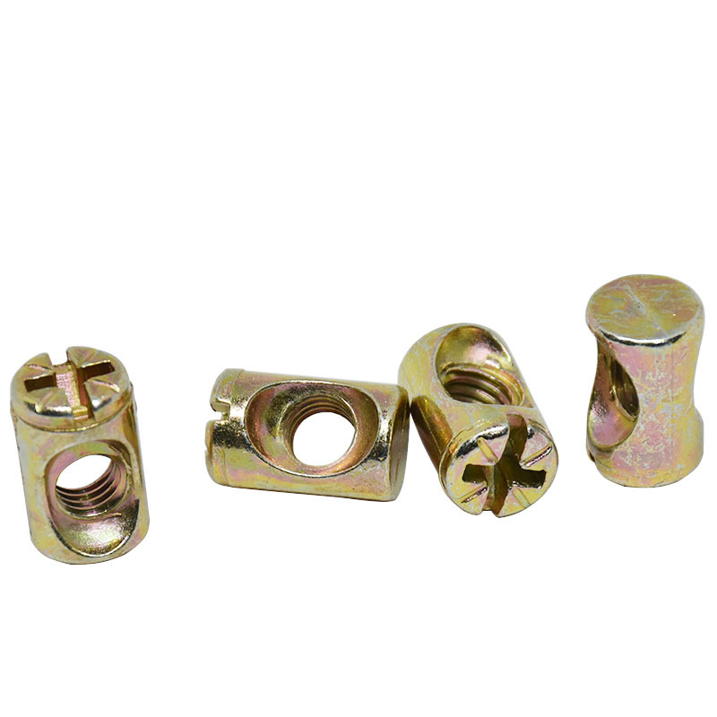 二合一连接件锤头螺母米字横孔螺母 锤子螺母家具儿童床螺母m6m8