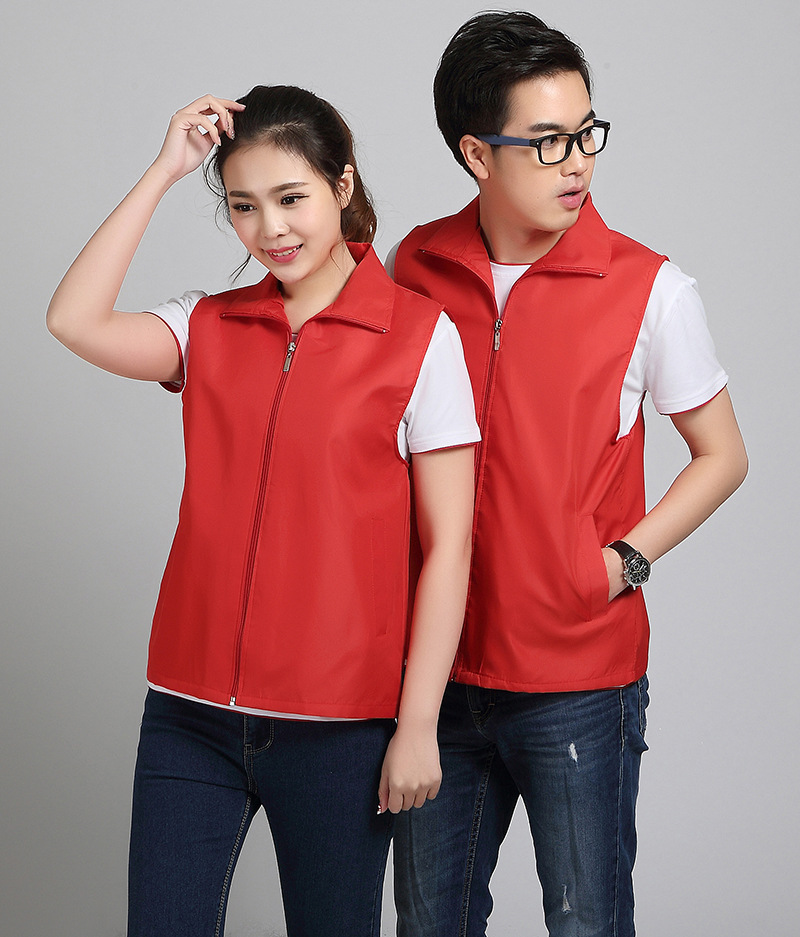 志愿者马甲超市广告衫宣传背心公益义工党员工作服定 制印logo