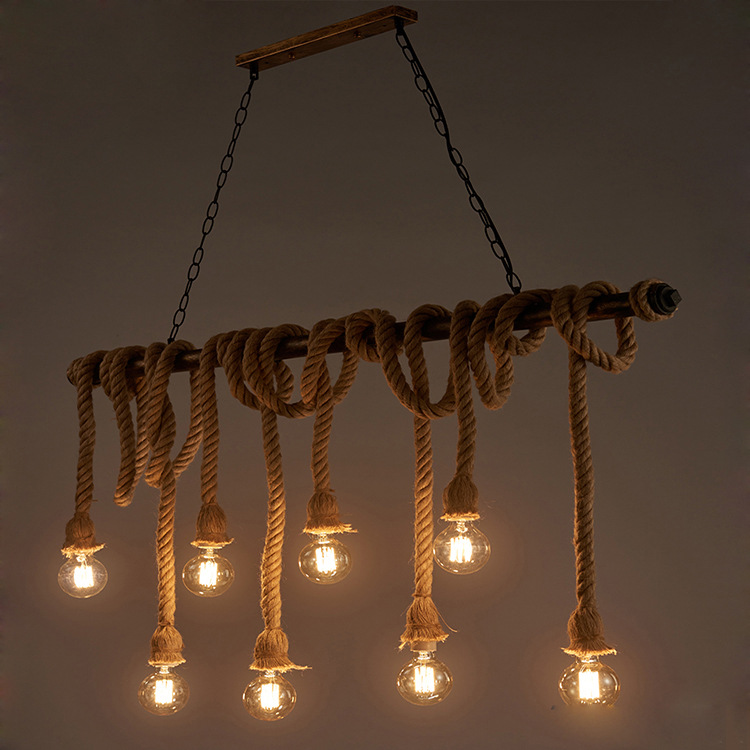 工业风火锅烧烤店创意装饰灯餐厅酒吧台服装店橱窗灯复古麻绳吊灯