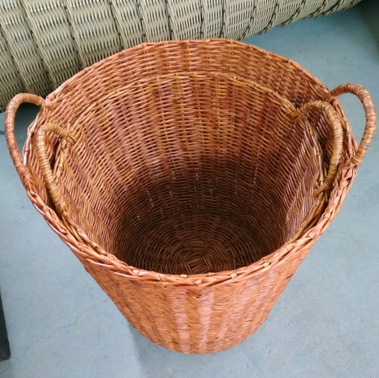 特大脏衣篮藤编粗管洗衣篮玩具筐家居收纳筐篓子外贸手工编织购物
