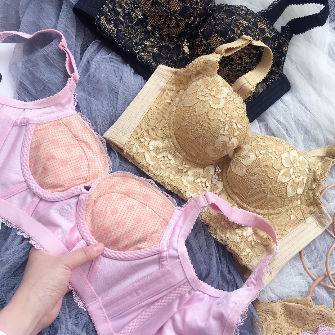 高端精油杯聚拢丰胸调整型内衣女小胸加厚款五排扣收副乳上托文胸