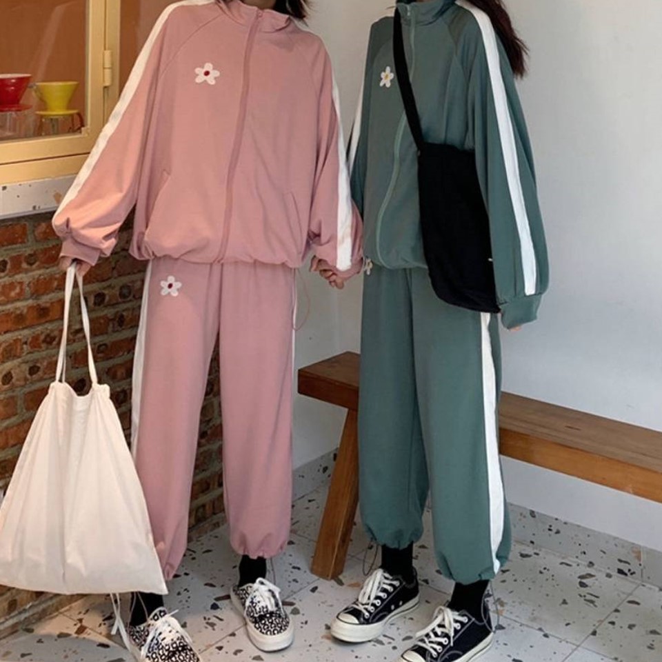 闺蜜姐妹装女秋装两件套韩版初中学生一套衣服显高百搭阔腿裤套装