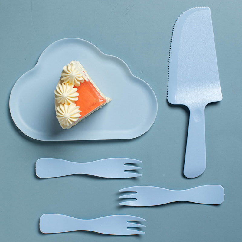 蛋糕刀叉盘 一次性高档水滴云朵生日蛋糕叉碟组合甜品餐具套装