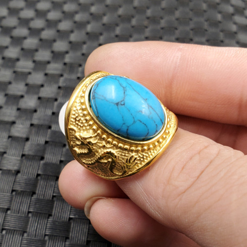 优化绿松石蛋面戒指大号仿绿松石戒指饰品戒指指环