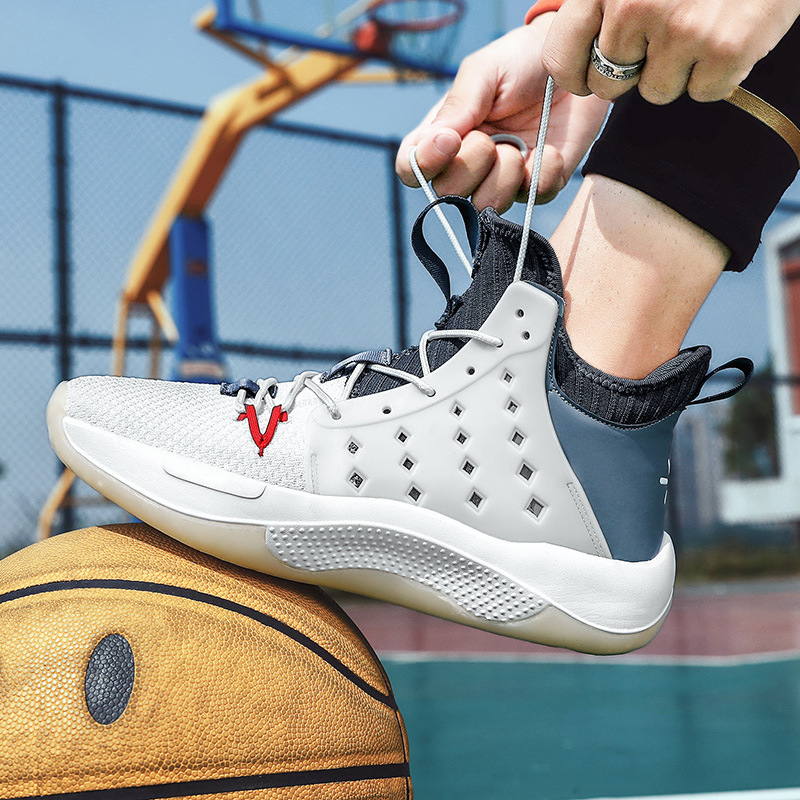 新款篮球鞋学生轻便后卫球鞋男女运动潮鞋情侣鞋子高帮蓝球鞋战靴