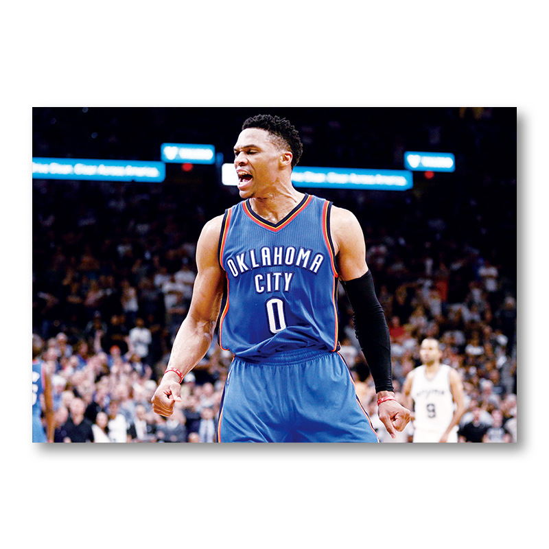 【a1645】威少05白色牛皮纸体育明星海报室内酒吧咖啡馆装饰画