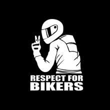 跨境Respect for Bikers汽摩托车装饰反光车贴汽车拉花改装车身贴