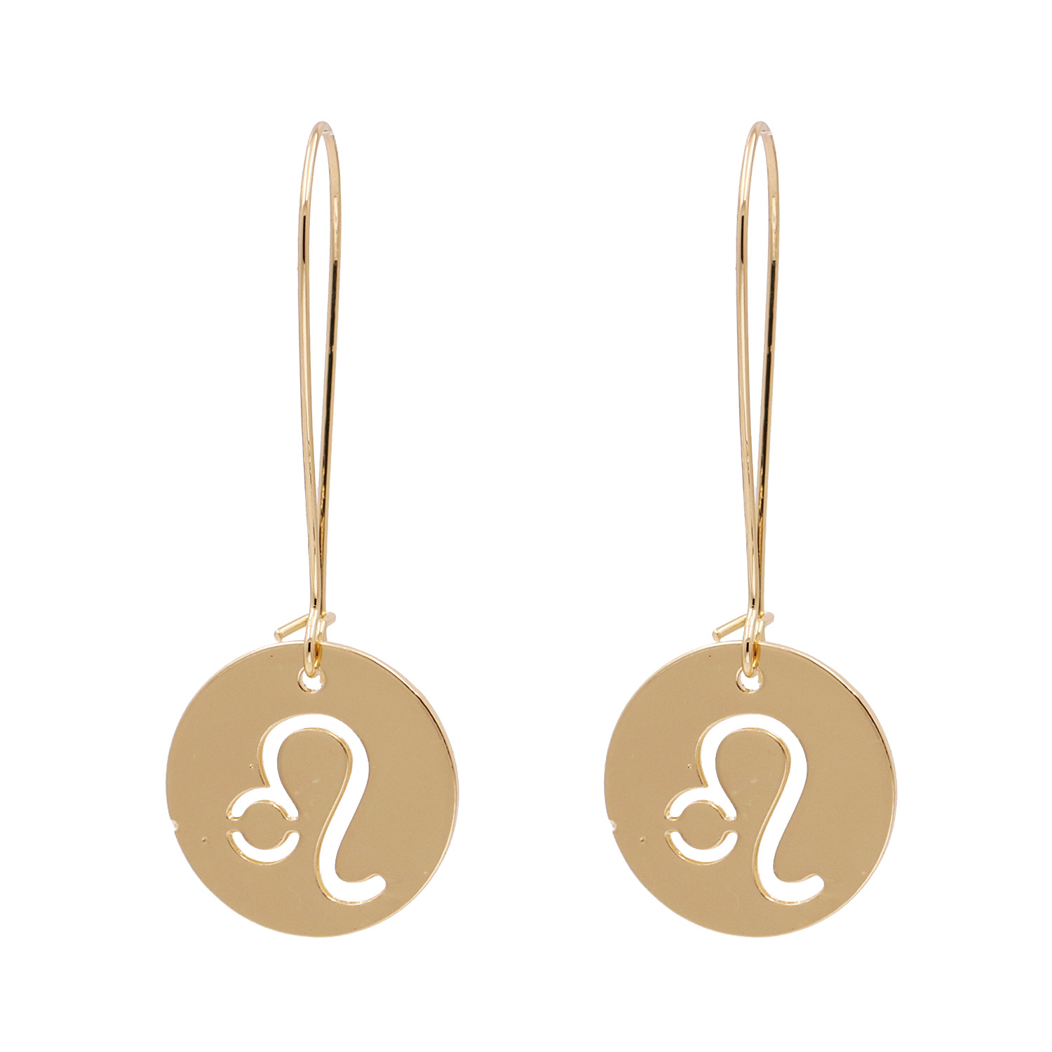 新款圆牌守护图案12星座耳钉女韩版简约森系小众设计耳饰批发