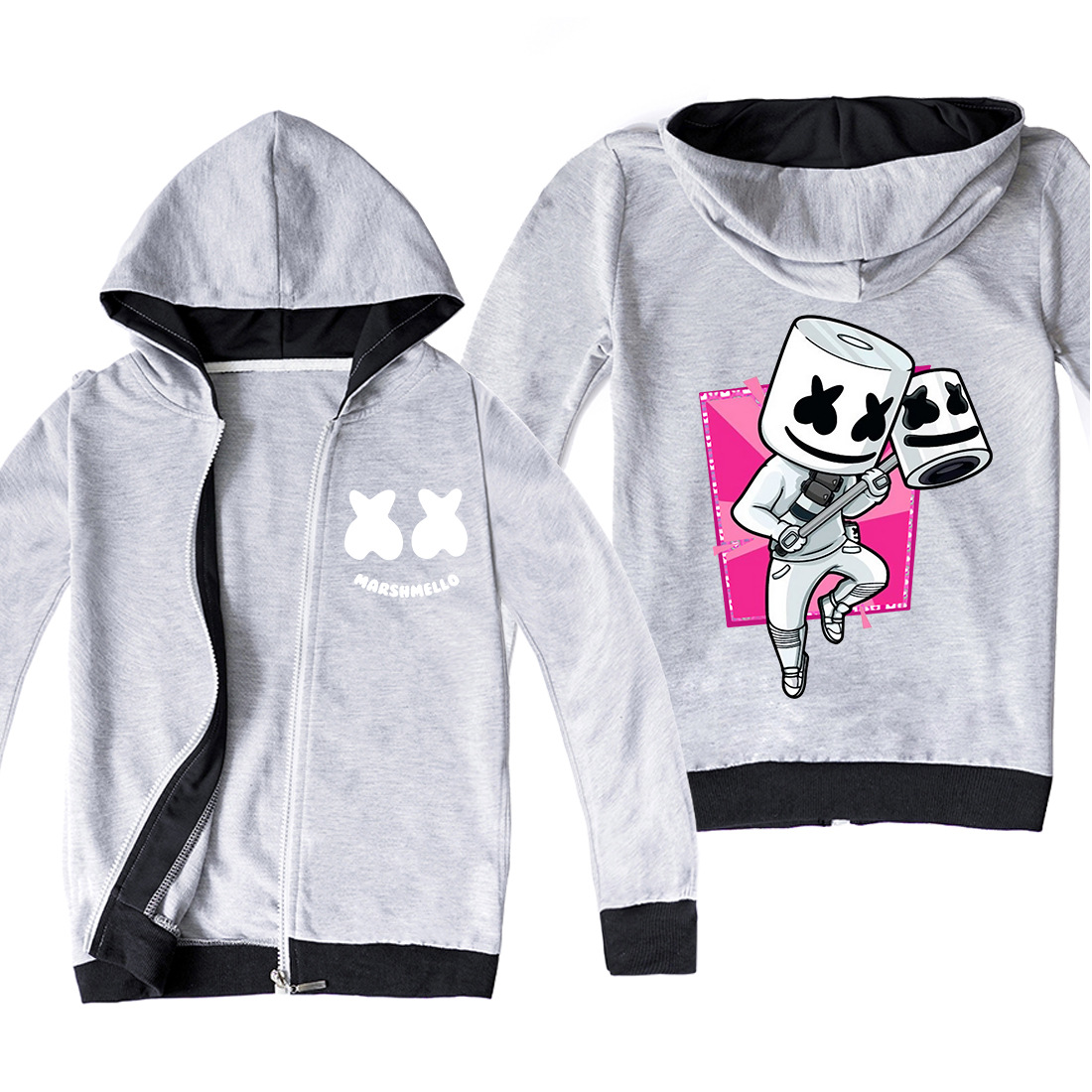 棉花糖marshmello卡通印花小孩外套上衣中大童跨境热销童装l1217