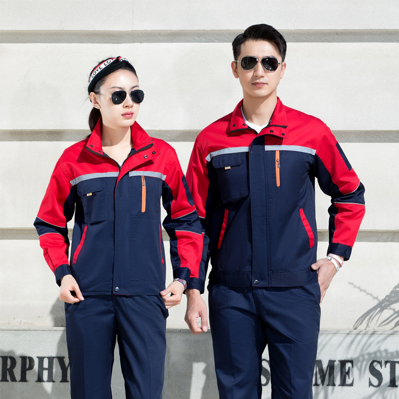 Autumn and Winter Cargo Pants Long Sleeve Labor Protection Clothing Polyester Cotton Working Uniform Suit Men's and Women's Work Clothes Spot Work Wear Wholesale