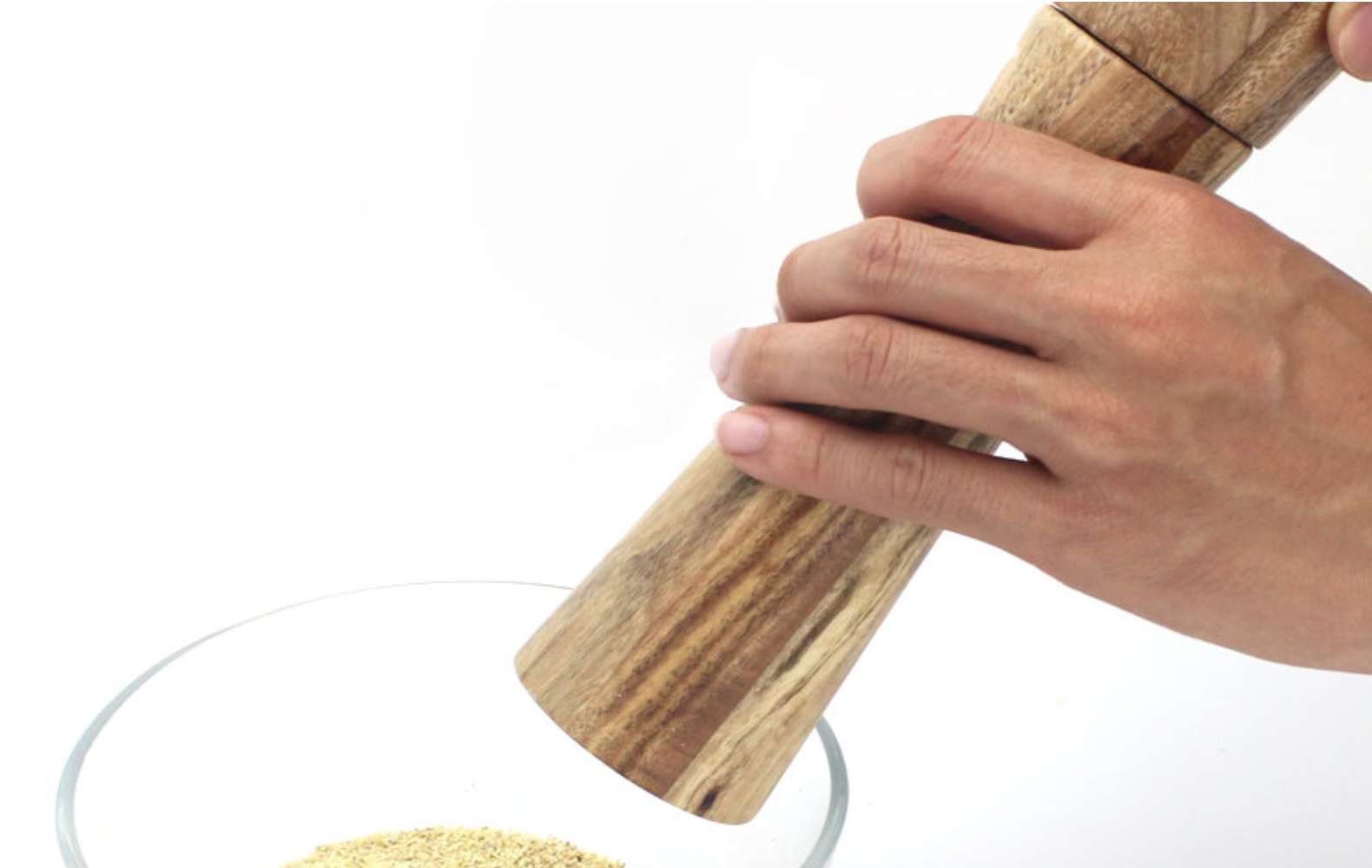 工厂直销 手动胡椒磨研磨器相思木质花椒粉粒研磨瓶 陶瓷芯