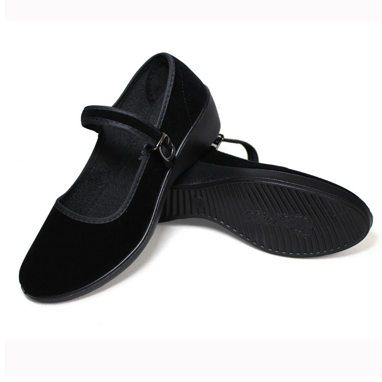 3517军队上海双钱老北京布鞋工作鞋黑一代高跟礼仪鞋