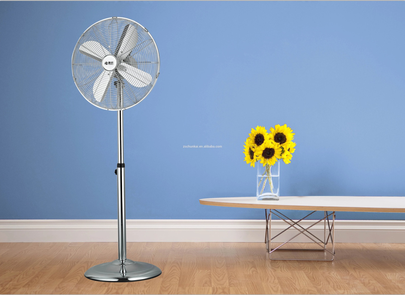 春凯商务古铜色金属落地扇高端品质16英寸古董支架立式家用电风扇