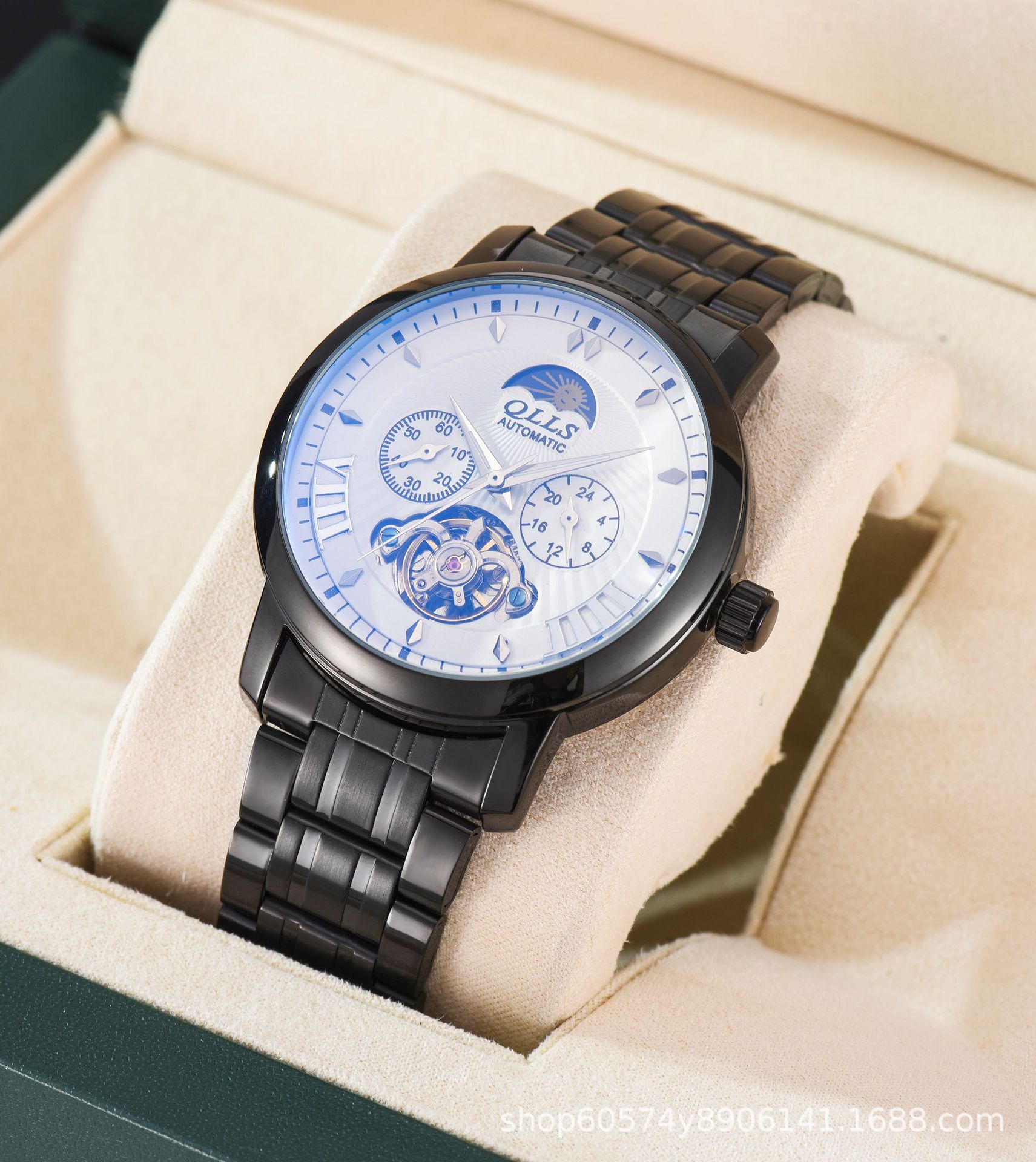 奇洛时全自动机械表商务镂空男士手表全自动防水机械手表厂家批发