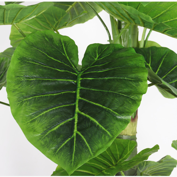 Factory Direct Supply One Piece Dropshipping Alocasia Macrorrhiza Potted Indoor Emulational Fake Tree Decoration Office Home Simulation Green Plant