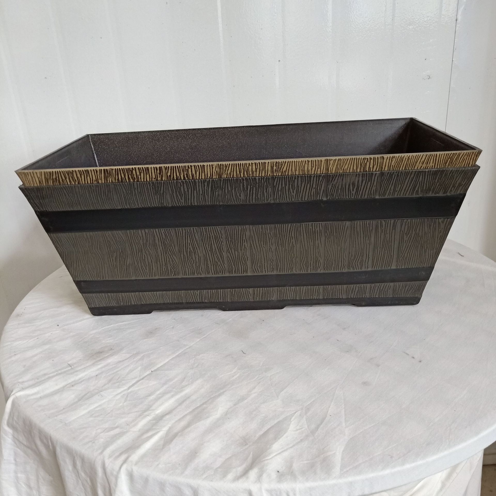 长方形仿木纹仿木塑料花盆绿植盆栽专用塑料花盆