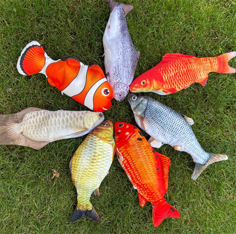 New Online Red Fish Stuffed Electric Toy TikTok Same Style Jumping Fish Simulation Toy Electric Swing Fish