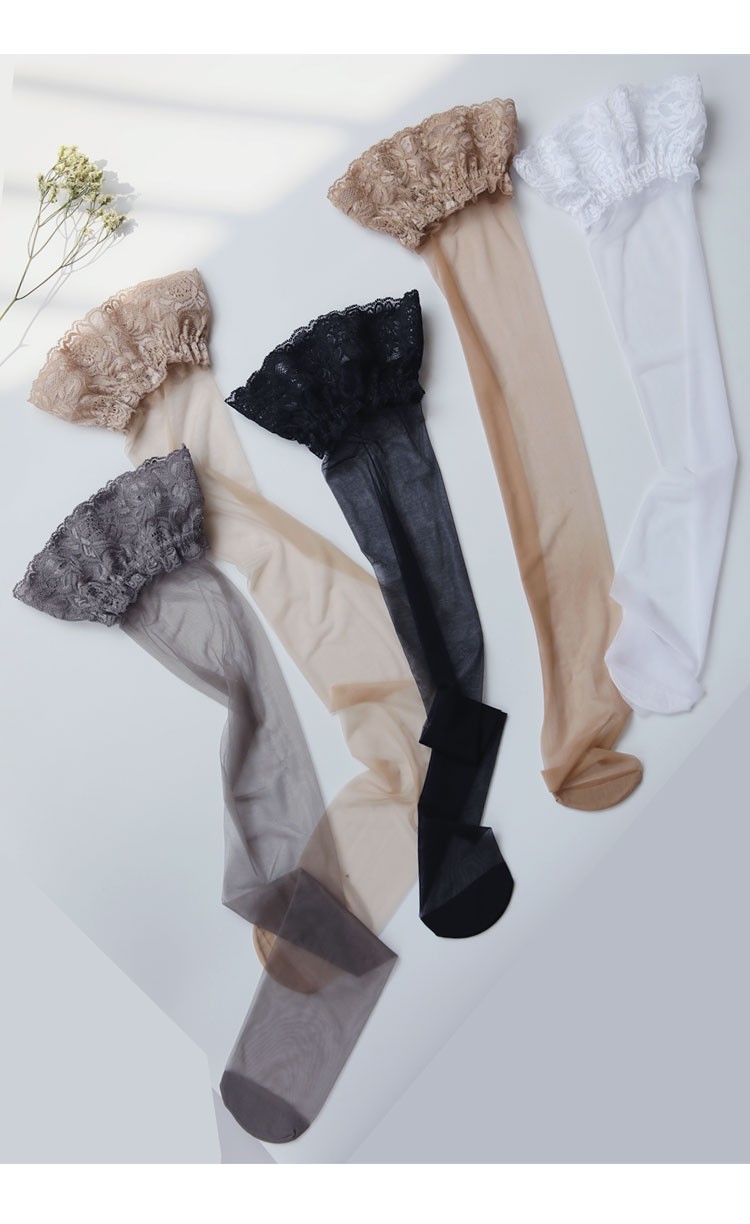 复古长筒蕾丝过膝高筒袜透明隐形长腿丝袜到大腿根大腿袜女丝袜子