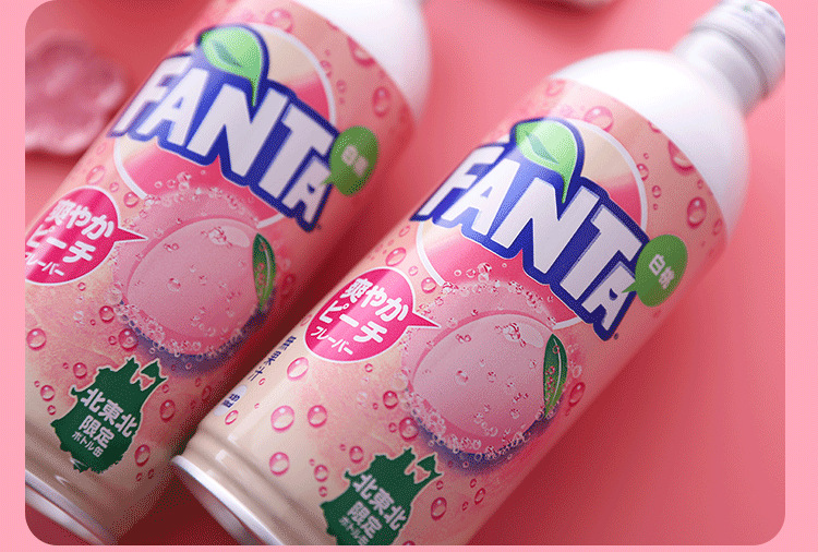 日本进口饮料fenta水蜜桃味汽水白桃味网红碳酸饮料500ml/瓶