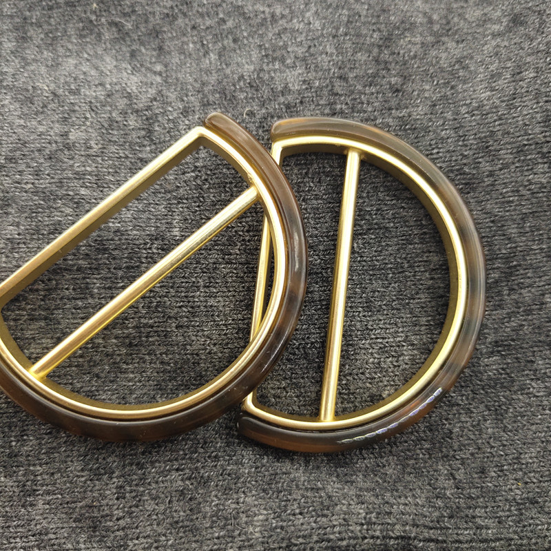 前黄纽扣金属咖啡树脂双拼d字形日字扣