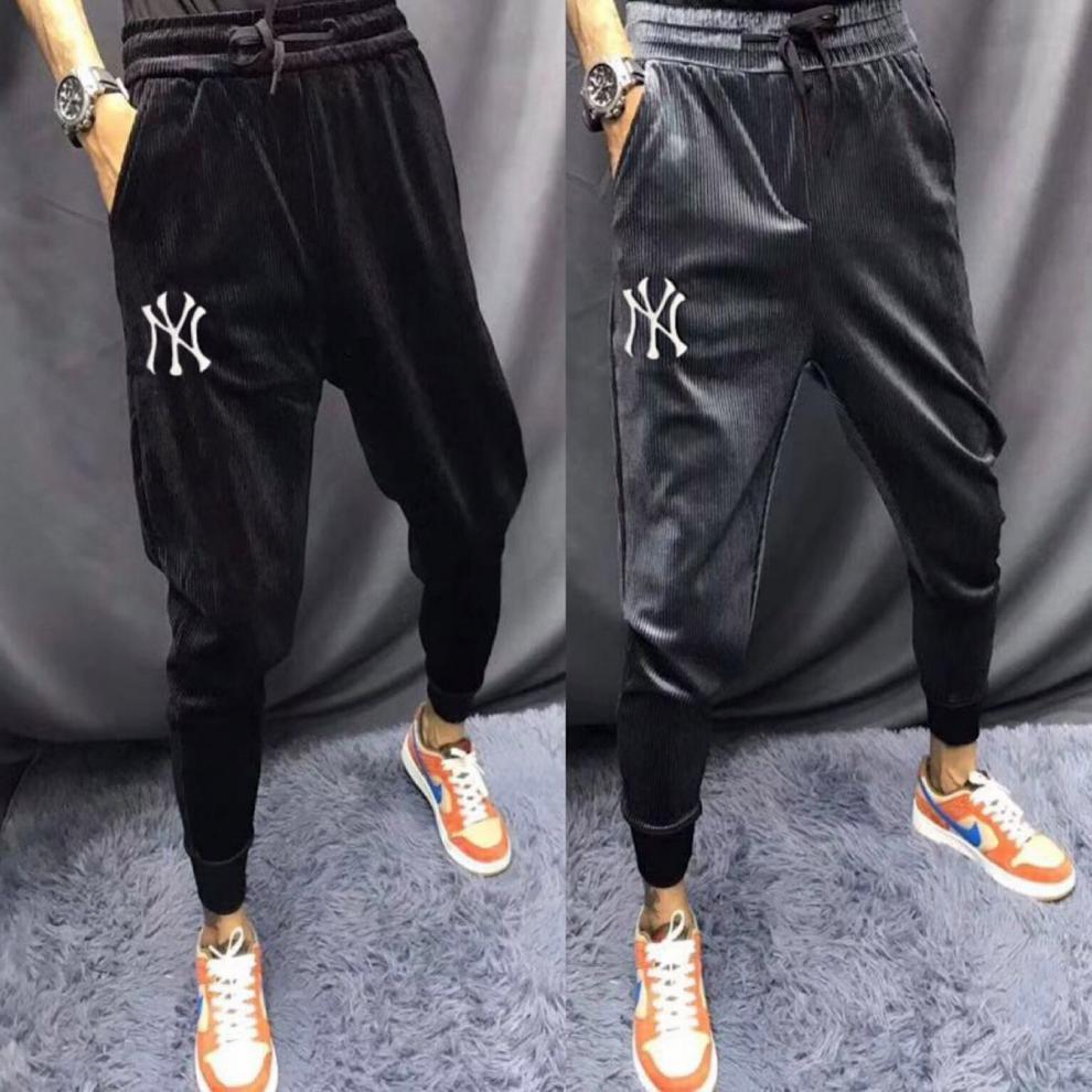 灯芯绒裤子男秋冬条绒小脚休闲裤韩版修身潮流精神小伙束脚哈伦裤