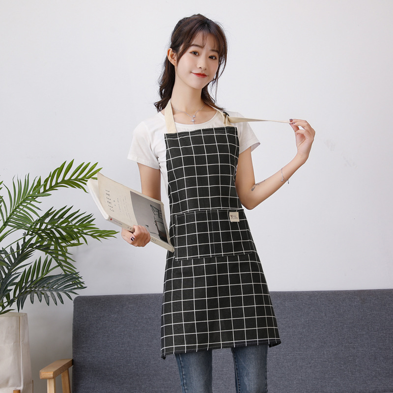 Nordic Cotton Linen Home Apron Fashion Adult Work Clothes Kitchen Apron Sleeveless Coverall Advertising Custom Logo