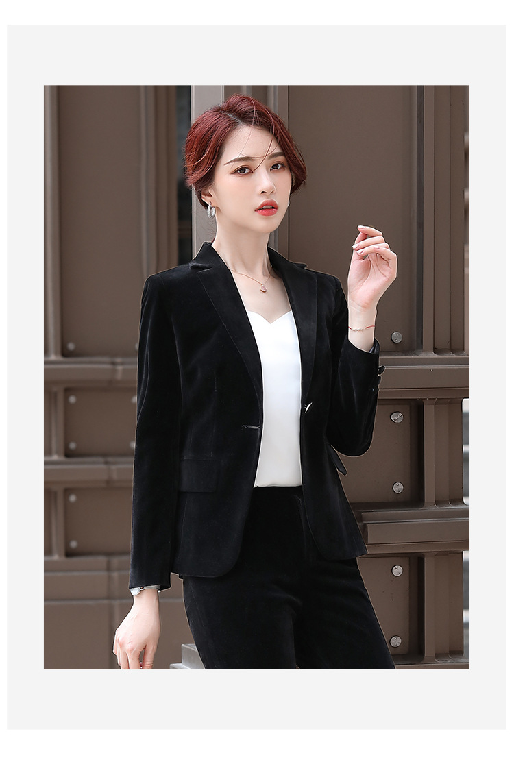 金丝绒小西装外套女韩版2020秋冬新款修身显瘦小个子职业西服套装
