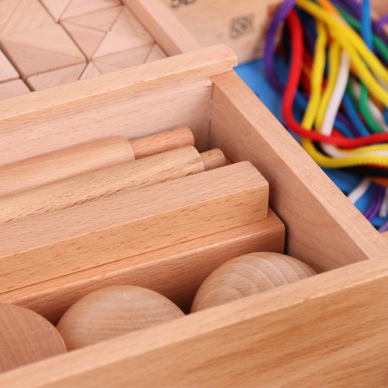 福禄贝尔教具 3周岁以上儿童早教木质 益智教玩具系列15件