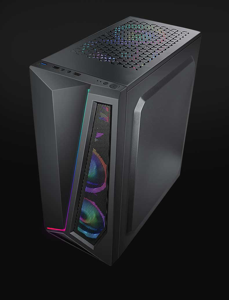 跨境启航者rgb电脑机箱 台式机游戏水冷电竞侧透机箱 atx网咖机箱