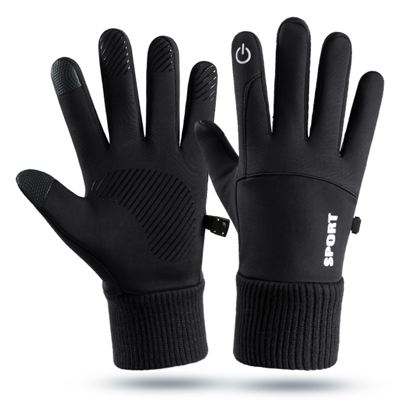 Outdoor Gloves Men's Winter Warm Fleece-Lined Touch Screen Wind and Skid Waterproof Driving and Biking Motorcycle Winter Women