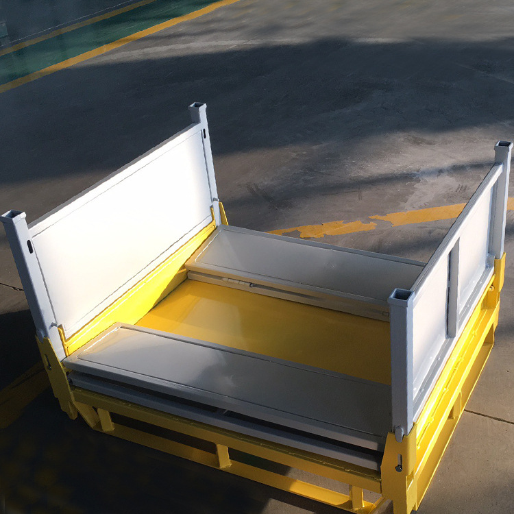 厂家供应仓储笼铁箱 金属周转箱 折叠式钢制料箱 可堆式铁板箱