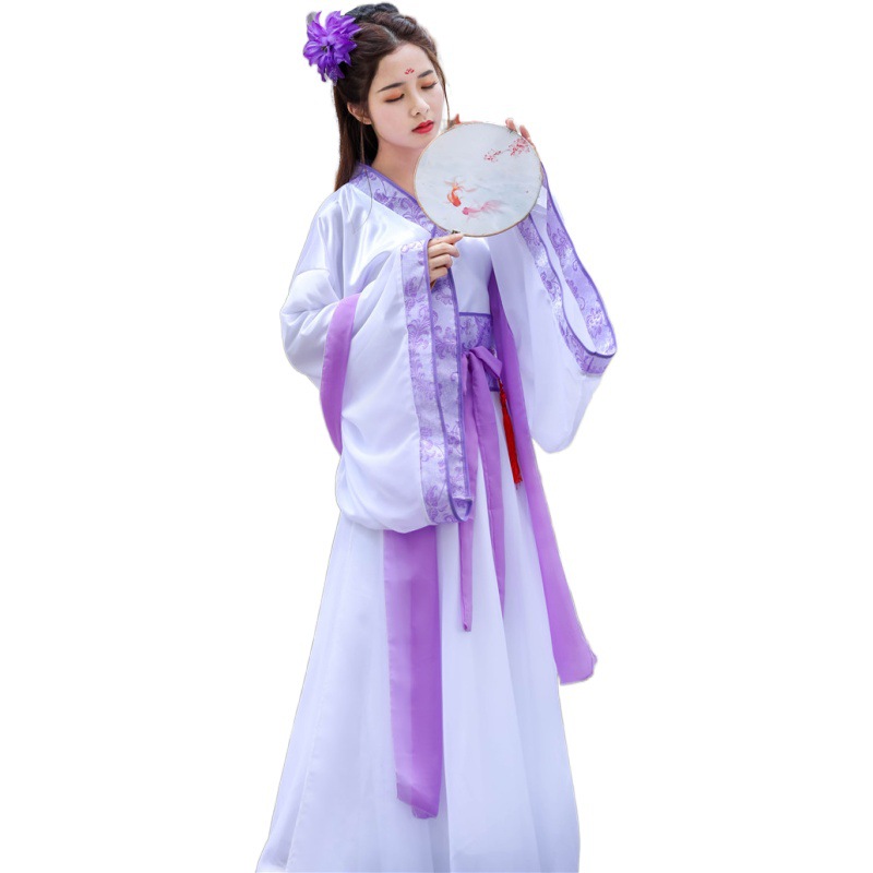 古装女唐装汉服双绕曲裾表演服写真仙女襦裙成人礼演出服服装