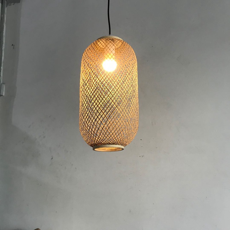 日式竹编灯笼竹子灯罩复古民宿大排档竹篾竹丝手工编织竹艺灯笼