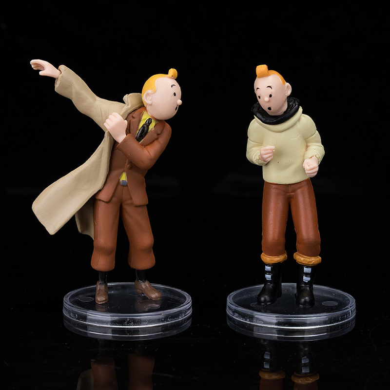 6款丁丁历险记手办 动漫周边玩偶玩具公仔蛋糕装饰摆件