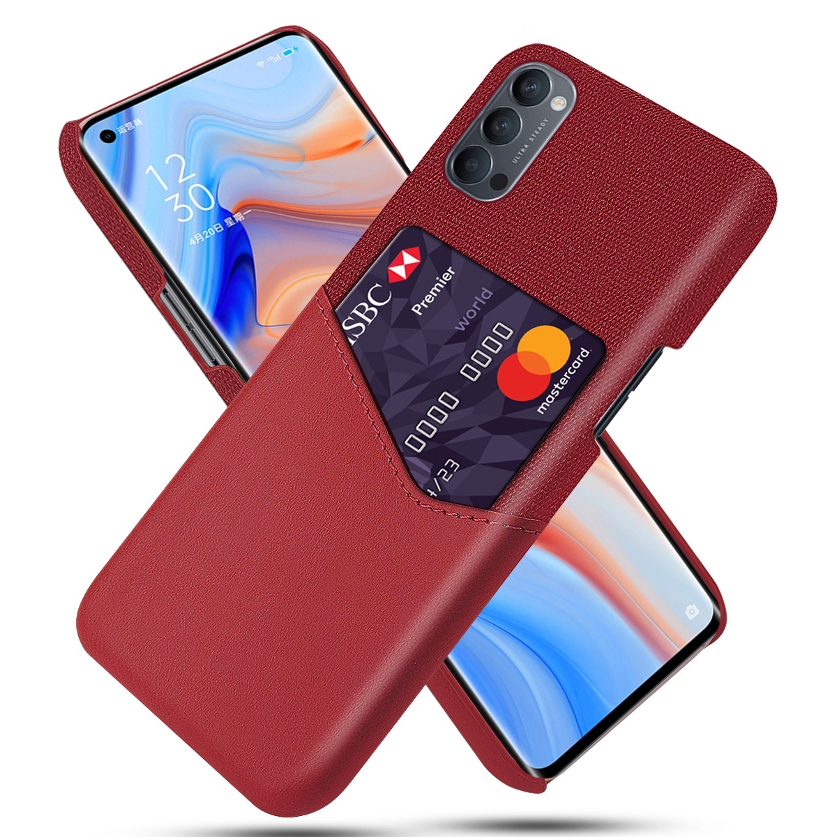 工厂直销适用oppo reno4手机壳布纹单插卡防摔保护套手机套保护壳