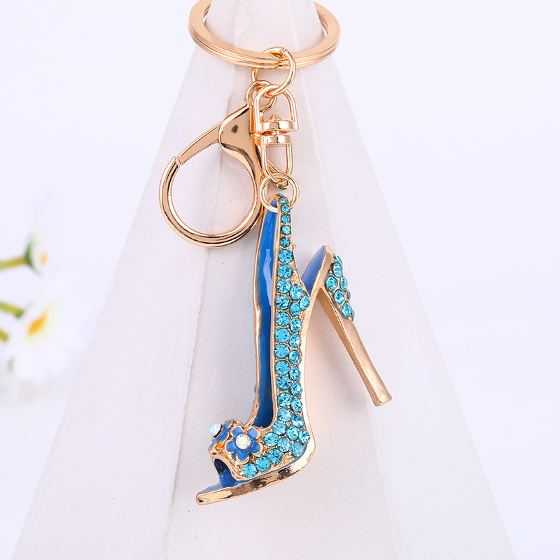 Wholesale New Fashion Trendy Red and Blue High Heels Keychain Bag Ornaments Key Accessories Ornaments in Stock